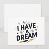 I Have a Dream Inspirational Typography Design Postkarte (Vorne/Hinten)