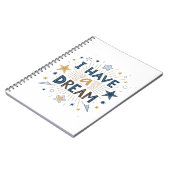 I Have a Dream Starburst Typography Art Notizblock (Linke Seite)