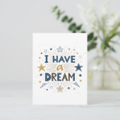 I Have a Dream Starburst Typography Art Postkarte (Stehend Vorderseite)