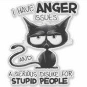 I Have Anger Issues Funny Cat Lover Gift Aufkleber (Vorderseite)