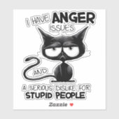 I Have Anger Issues Funny Cat Lover Gift  Aufkleber (Blatt)