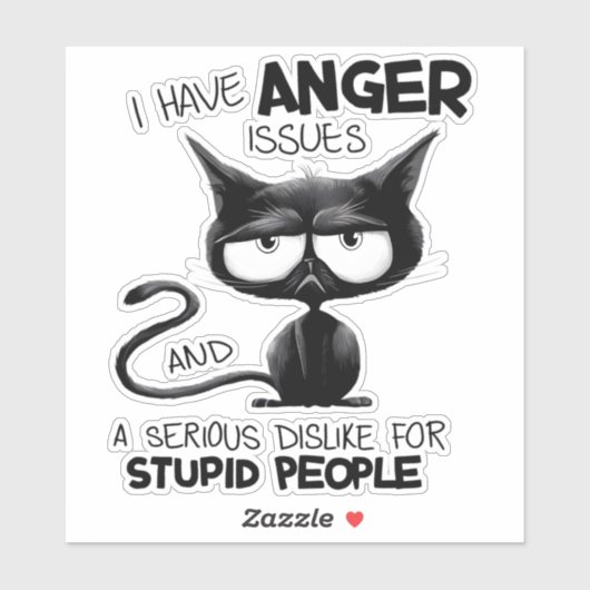 I Have Anger Issues Funny Cat Lover Gift  Aufkleber (Blatt)