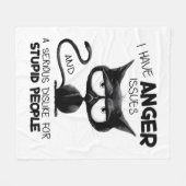 I Have Anger Issues Funny Cat Lover Gift  Fleecedecke (Vorderseite (Horizontal))