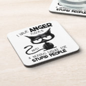I Have Anger Issues Funny Cat Lover Gift Getränkeuntersetzer (Linke Seite)