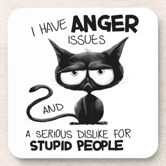I Have Anger Issues Funny Cat Lover Gift Getränkeuntersetzer (Vorderseite)