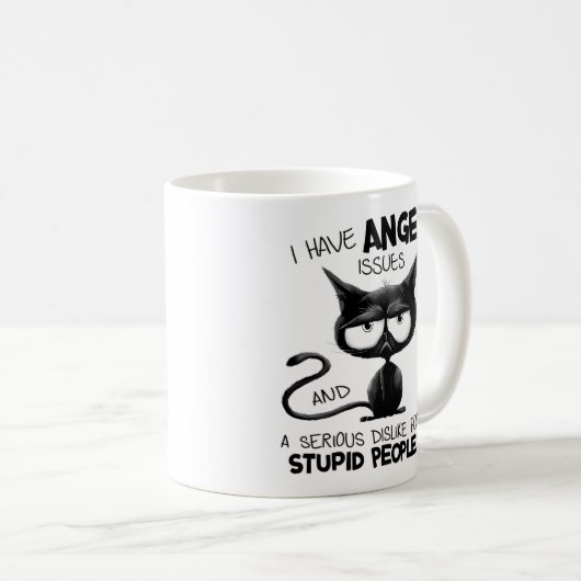 I Have Anger Issues Funny Cat Lover Gift Kaffeetasse (VorderseiteRechts)