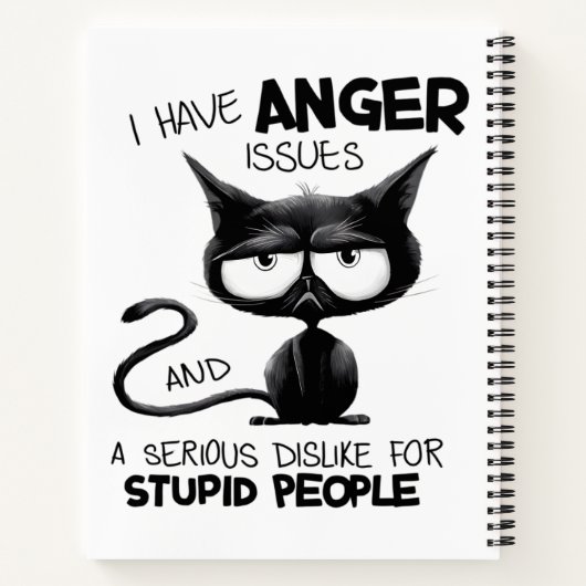 I Have Anger Issues Funny Cat Lover Gift Notizblock (Rückseite)