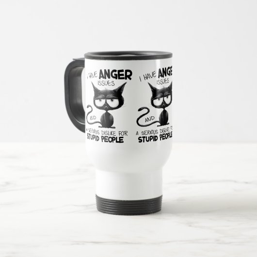 I Have Anger Issues Funny Cat Lover Gift  Reisebecher (Vorderseite Links)