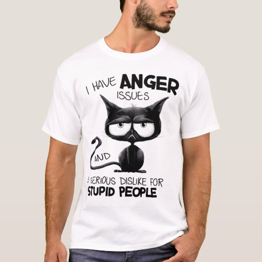 I Have Anger Issues Funny Cat Lover Gift  T-Shirt (Vorderseite)