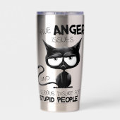 I Have Anger Issues Funny Cat Lover Gift Thermobecher (Rückseite)
