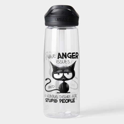 I Have Anger Issues Funny Cat Lover Gift  Trinkflasche (Rückseite)