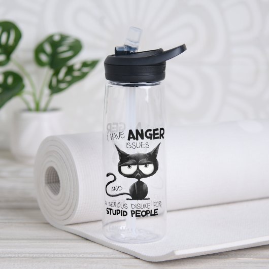 I Have Anger Issues Funny Cat Lover Gift  Trinkflasche (Yoga (gedreht))