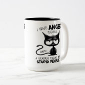 I Have Anger Issues Funny Cat Lover Gift Zweifarbige Tasse (VorderseiteRechts)