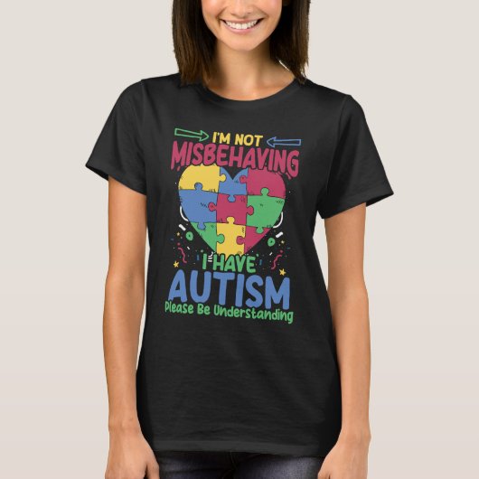 I Have Autism  Autistic Puzzle Support Autism Awar T-Shirt (Vorderseite)