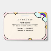 I Have Autism ID Personalized Autistic Name Badge Ausweis (Rückseite)