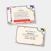 I Have Autism ID Personalized Autistic Name Badge Ausweis (Vorder- & Rückseite)