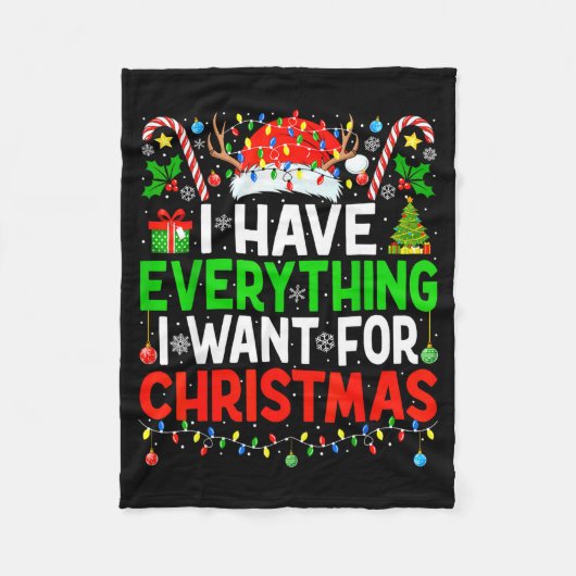 I Have Everything I Need Couples Pajamas Christmas Fleecedecke (Vorderseite)