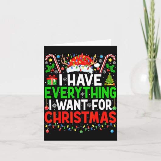 I Have Everything I Need Couples Pajamas Christmas Karte (Vorderseite)