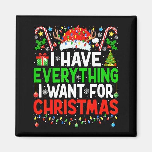 I Have Everything I Need Couples Pajamas Christmas Magnet (Vorne)