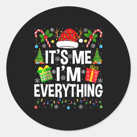 I Have Everything I Need Couples Pajamas Christmas Runder Aufkleber (Vorderseite)