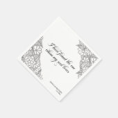 I Have Found theBlack and White Floral  Serviette (Ecke)