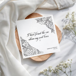 I Have Found theBlack and White Floral  Serviette