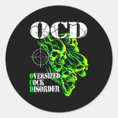 I Have Ocd Oversized Disorder Runder Aufkleber (Vorderseite)