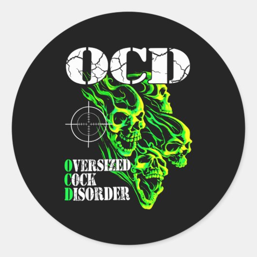 I Have Ocd Oversized Disorder Runder Aufkleber (Vorderseite)