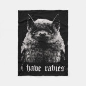 I Have Rabies Funny Bat  Fleecedecke (Vorderseite)