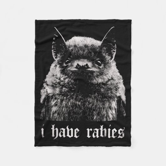 I Have Rabies Funny Bat Fleecedecke (Vorderseite)