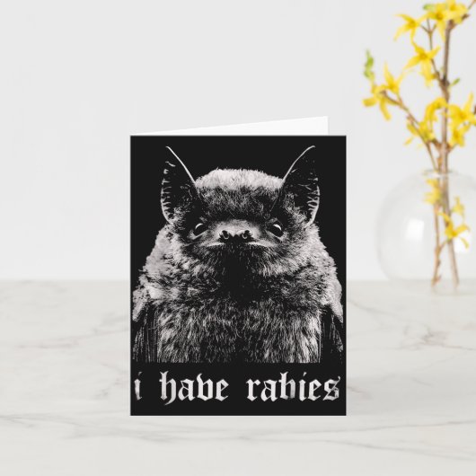 I Have Rabies Funny Bat  Karte (Gelbe Blume)