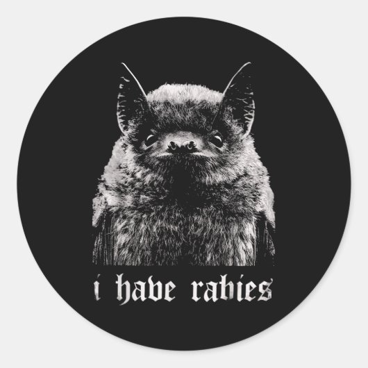 I Have Rabies Funny Bat Runder Aufkleber (Vorderseite)
