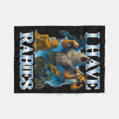 I Have Rabies Funny Cringe Werewolf Meme Alpha Wol Fleecedecke (Vorderseite (Horizontal))
