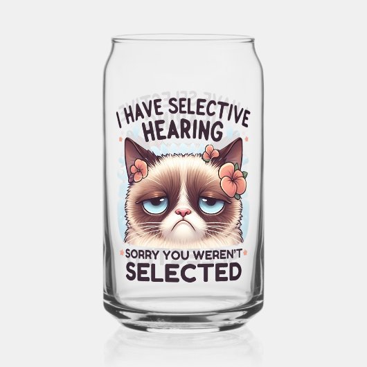 I Have Selective Hearing Funny Cat Lover Gift Dosenglas (Vorderseite)