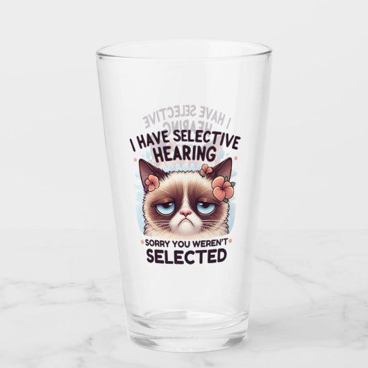I Have Selective Hearing Funny Cat Lover Gift Glas (Vorderseite)