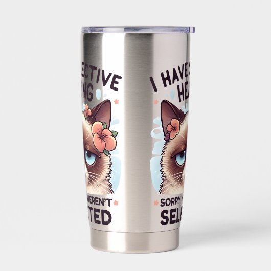 I Have Selective Hearing Funny Cat Lover Gift  Thermobecher (Links)