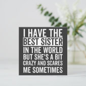I have the best sister in the world einladung (Stehend Vorderseite)