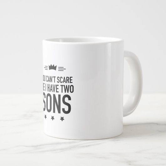 I have two sons funny fathers and mothers day gift Jumbo-Tasse (Vorderseite Rechts)