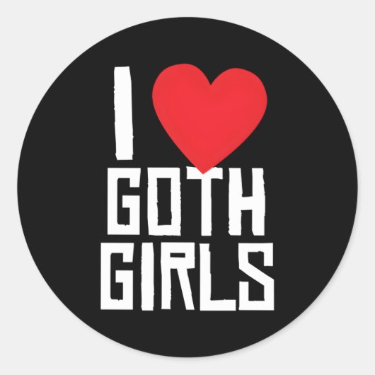 I He Liebe Goth Emo Gothic Runder Aufkleber (Vorderseite)