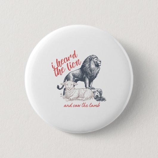 I Heard The Lion And Saw The Lamb Sheep Minimalist Button (Vorderseite)