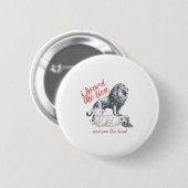 I Heard The Lion And Saw The Lamb Sheep Minimalist Button (Vorne & Hinten)