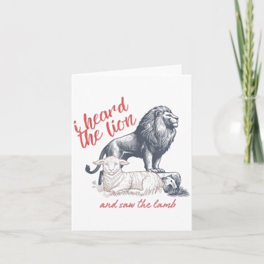I Heard The Lion And Saw The Lamb Sheep Minimalist Karte (Vorderseite)