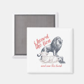 I Heard The Lion And Saw The Lamb Sheep Minimalist Magnet (Vorderseite/Rückseite)
