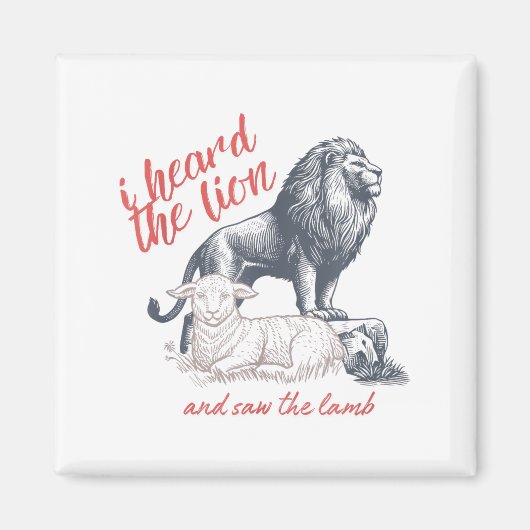 I Heard The Lion And Saw The Lamb Sheep Minimalist Magnet (Vorne)