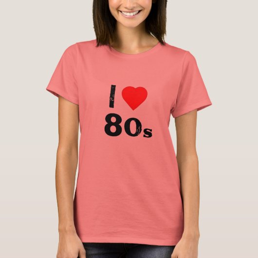 "I Heart 80's" Ladys' Ringer T - Shirt (Vorderseite)