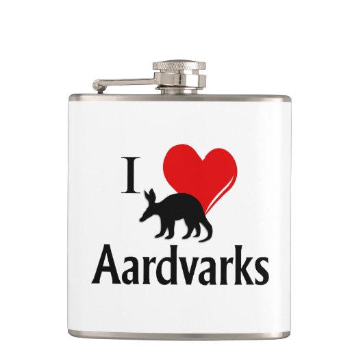 I Heart Aardvarks Flachmann (Vorderseite)