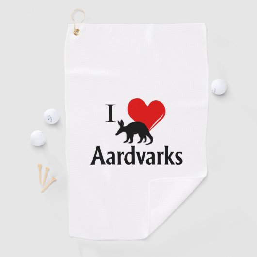 I Heart Aardvarks Golfhandtuch (Insitu)
