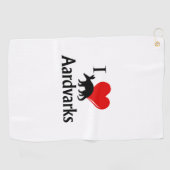 I Heart Aardvarks Golfhandtuch (Horizontal)