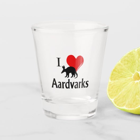 I Heart Aardvarks Schnapsglas (Vorderseite)