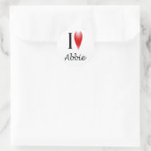 I Heart Abbie Runder Aufkleber (Tasche)
